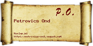 Petrovics Ond névjegykártya